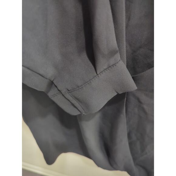 Women's Size Small Forever 21 Blouse Black Shirt Top Sheer V neck Collar EUC - Picture 5 of 7